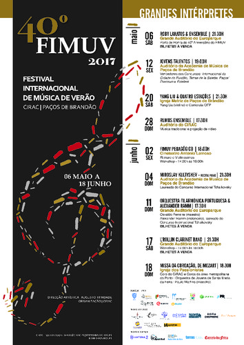 Cartaz Da 40ª Edicao Do Fimuv Festival Internacional De Musica De Verao De Pacos De Brandao A Musica Portuguesa