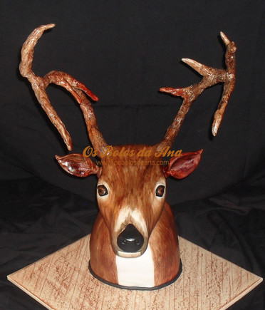 Bolo temático 3D Cabeça de Veado 3D Deer Cake