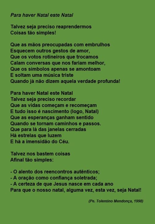 Poema De Natal By Cardeal Jose Tolentino Mendonca Paroquia Sao Mamede De Infesta