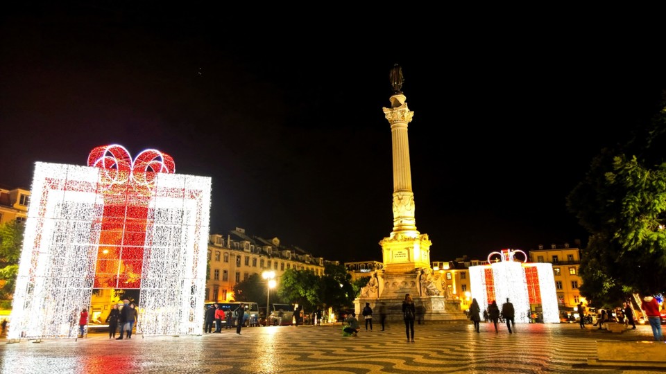 Praça Dom Pedro IV ou Rossio [Iluminação de Nat