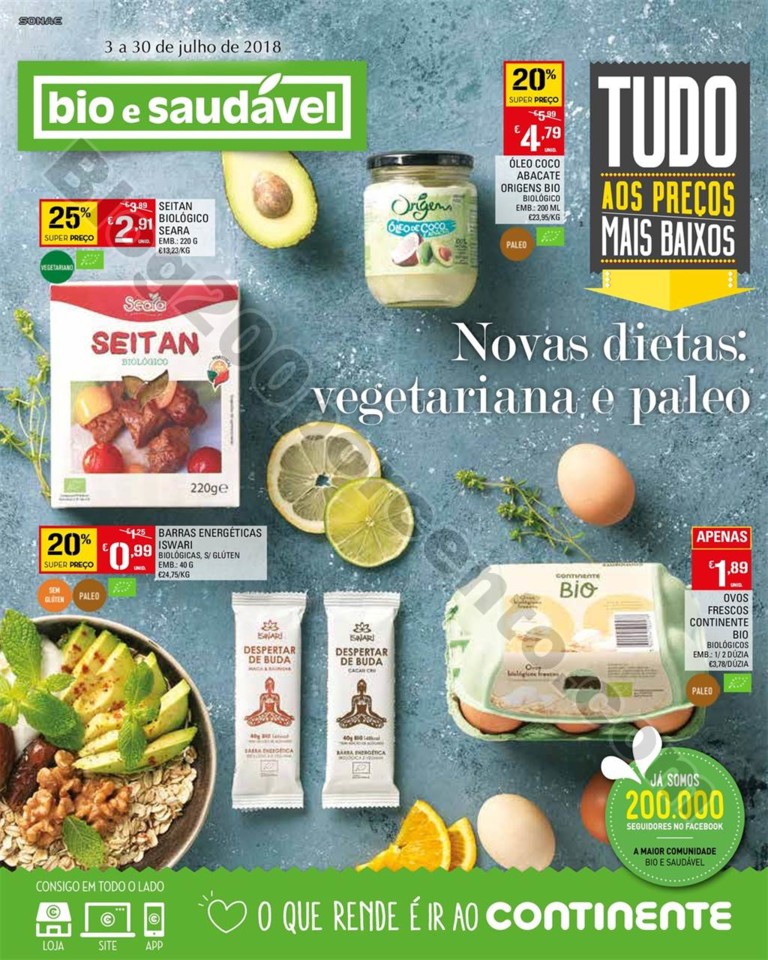antevisão folheto promoções Continente Bio e Saudável 3a30jul