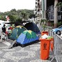 Manifestantes permanecem acampando em frente &agrave; ca