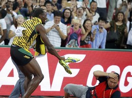 Usain Bolt atropelado por segway em Pequim, China